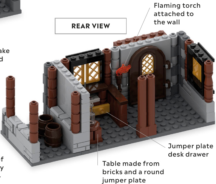 中世纪旅馆窗户与阳台细节