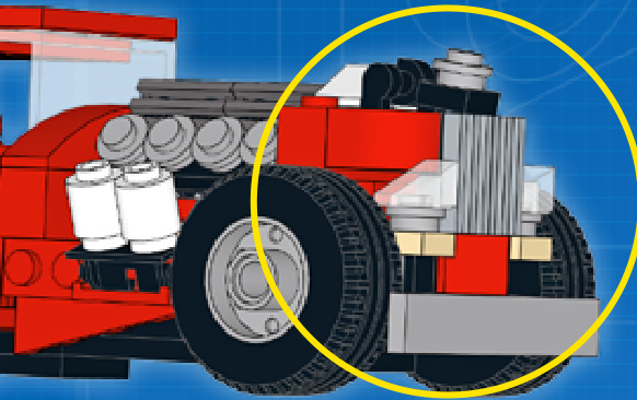 热杆前部和直升机前叉的侧向搭建结构