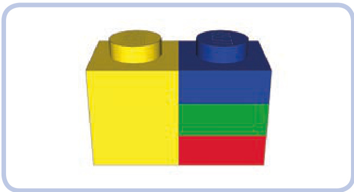 图2-2：砖块与三块光面板高度相同