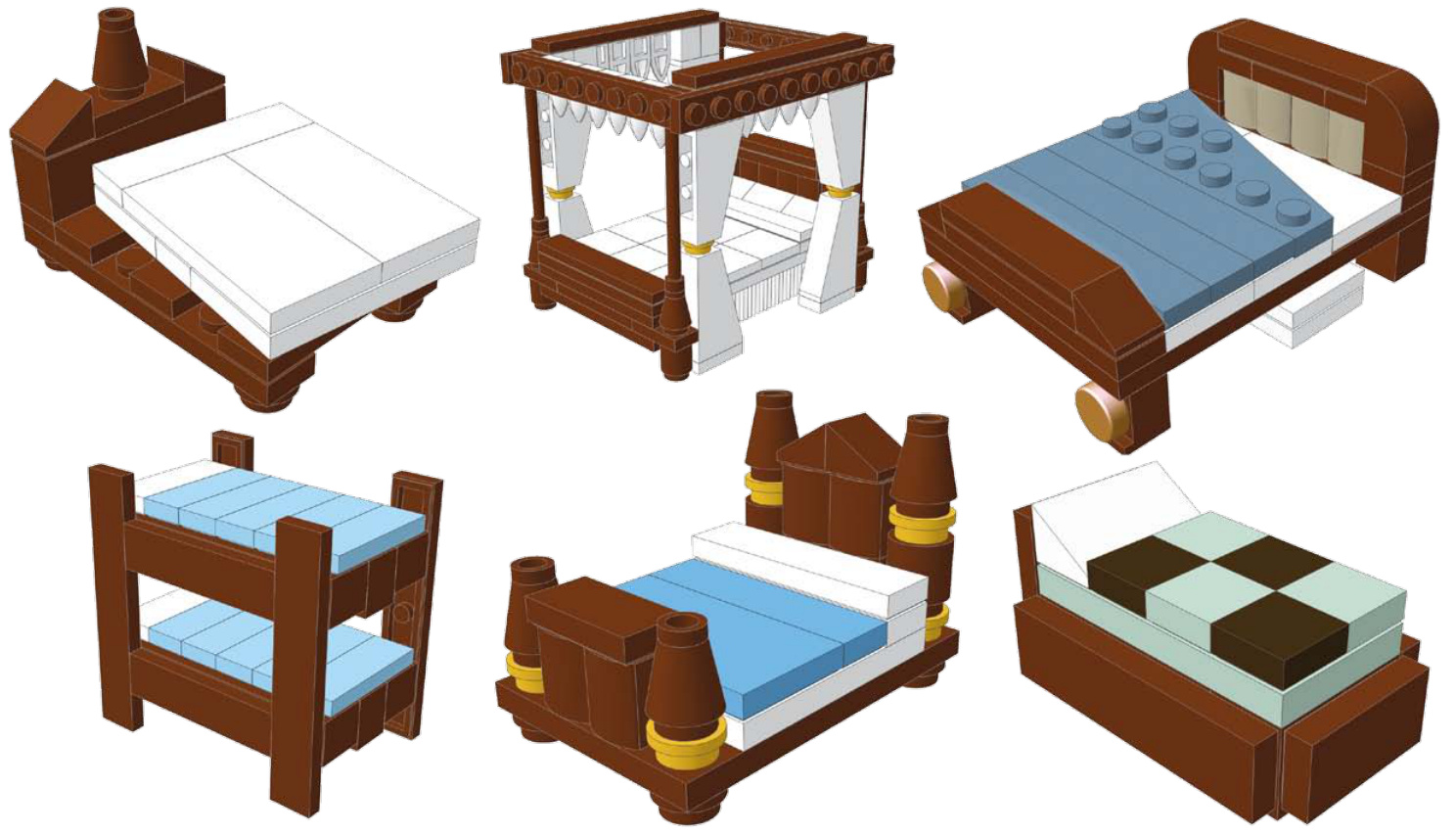 成人卧室床铺与梳妆台