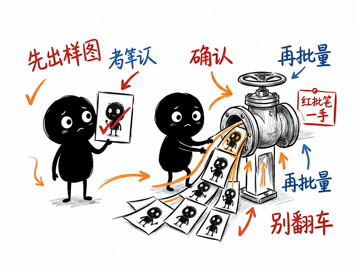配图：先出样图再批量