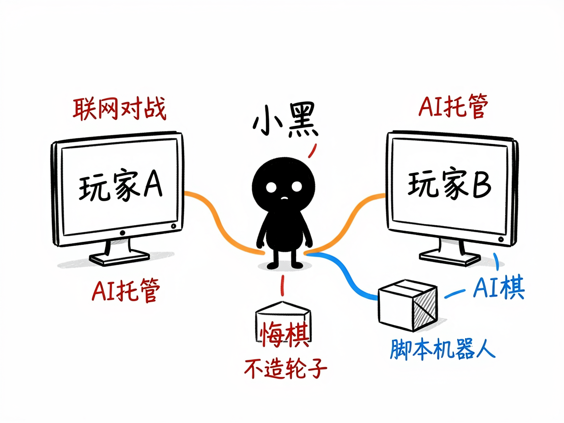 配图：联机对战，脚本机器人当对手