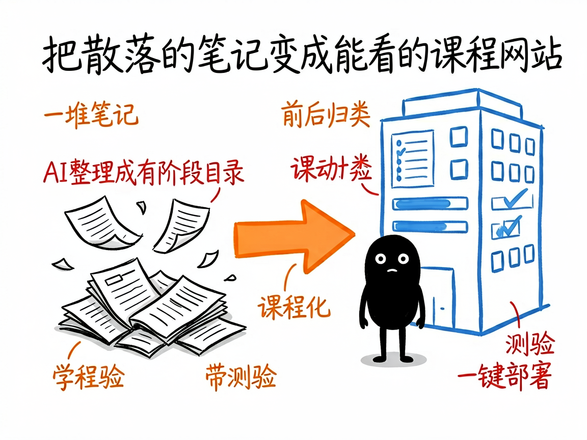 配图：散落笔记变课程网站