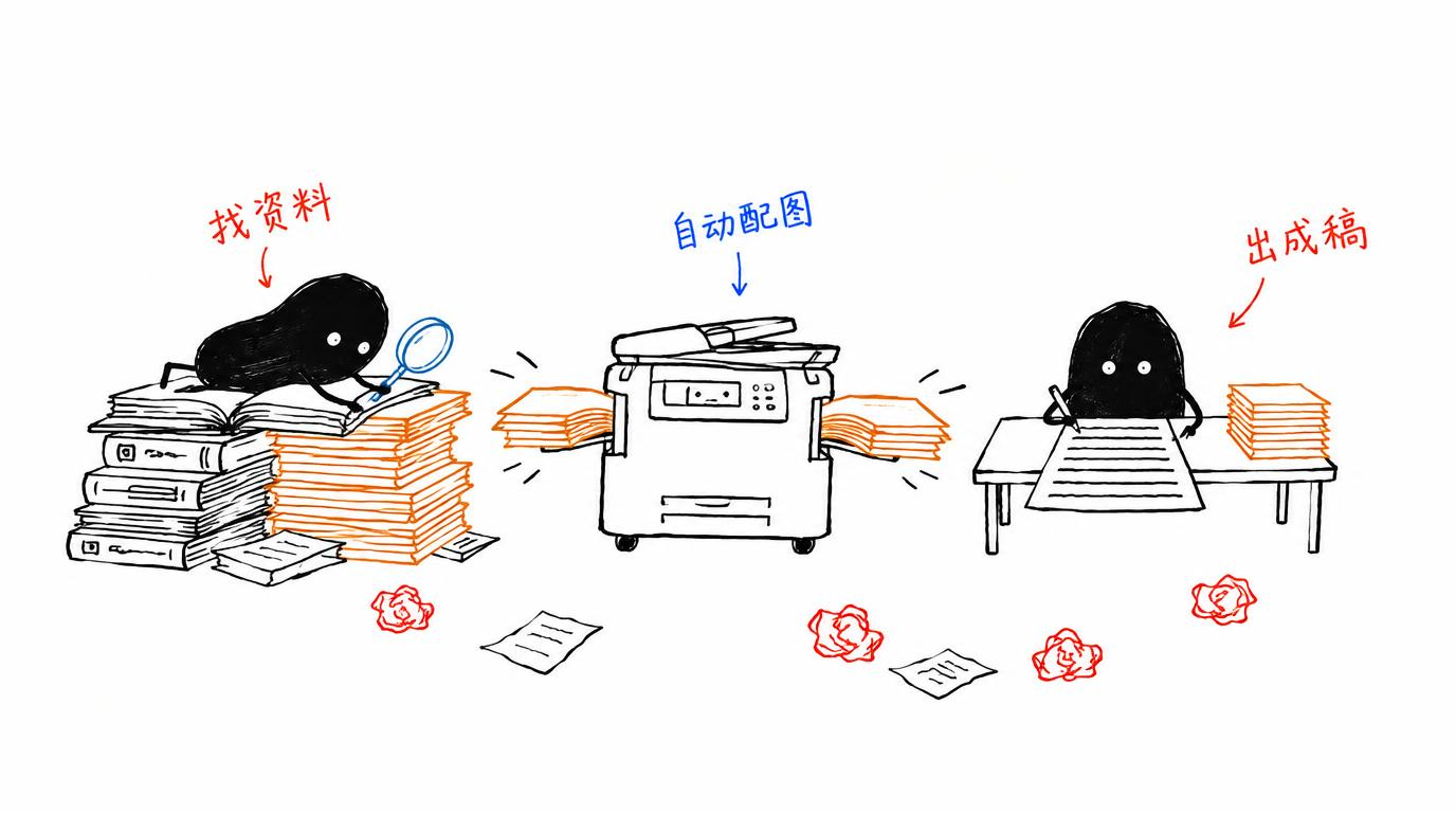 配图：两个智能体合作写图文并茂的帖子