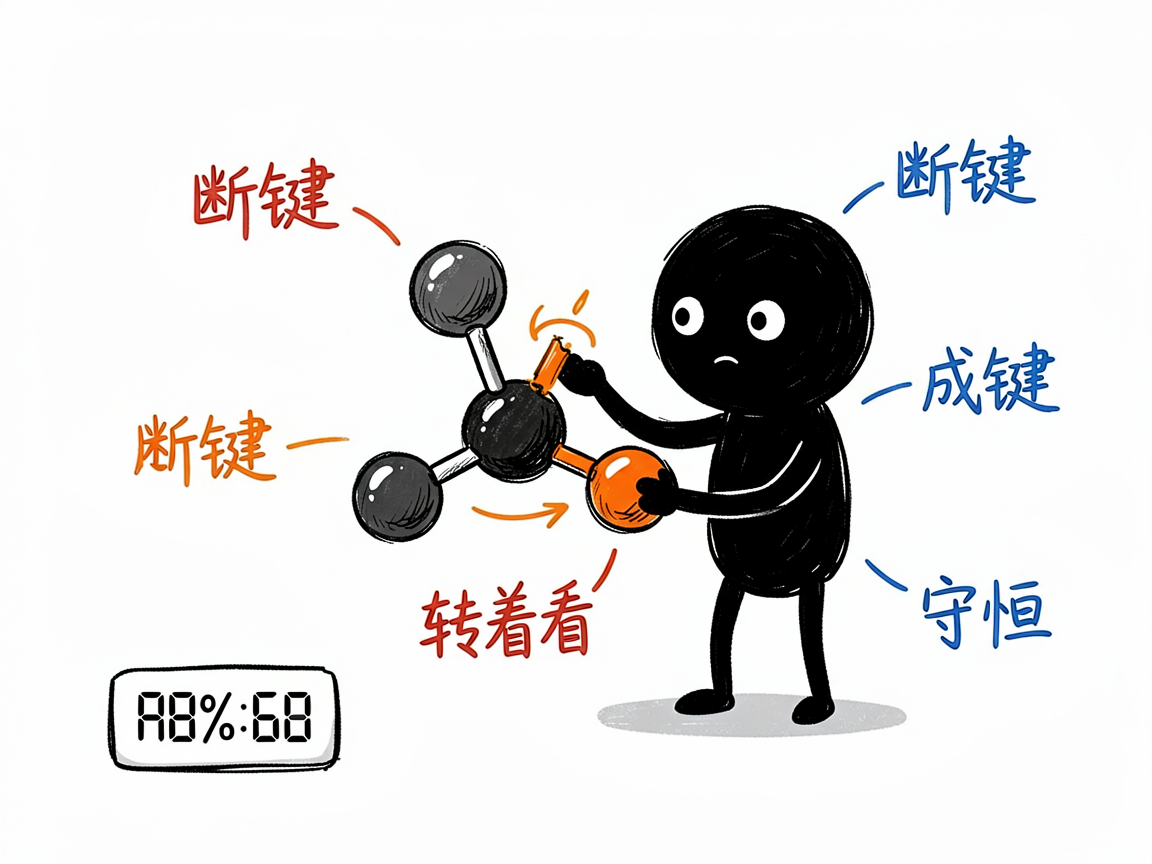 配图：化学反应变成能转着看的3D断键成键动画