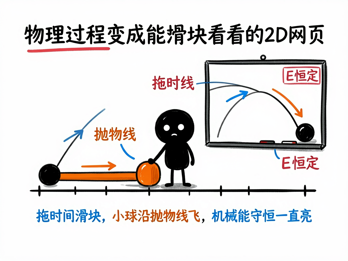 配图：物理过程变成能拖滑块看的2D网页