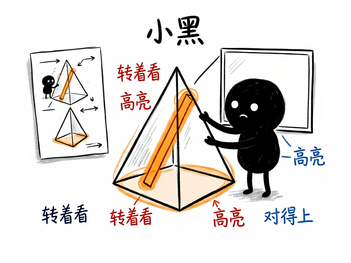配图：立体几何角和距离变成可旋转3D