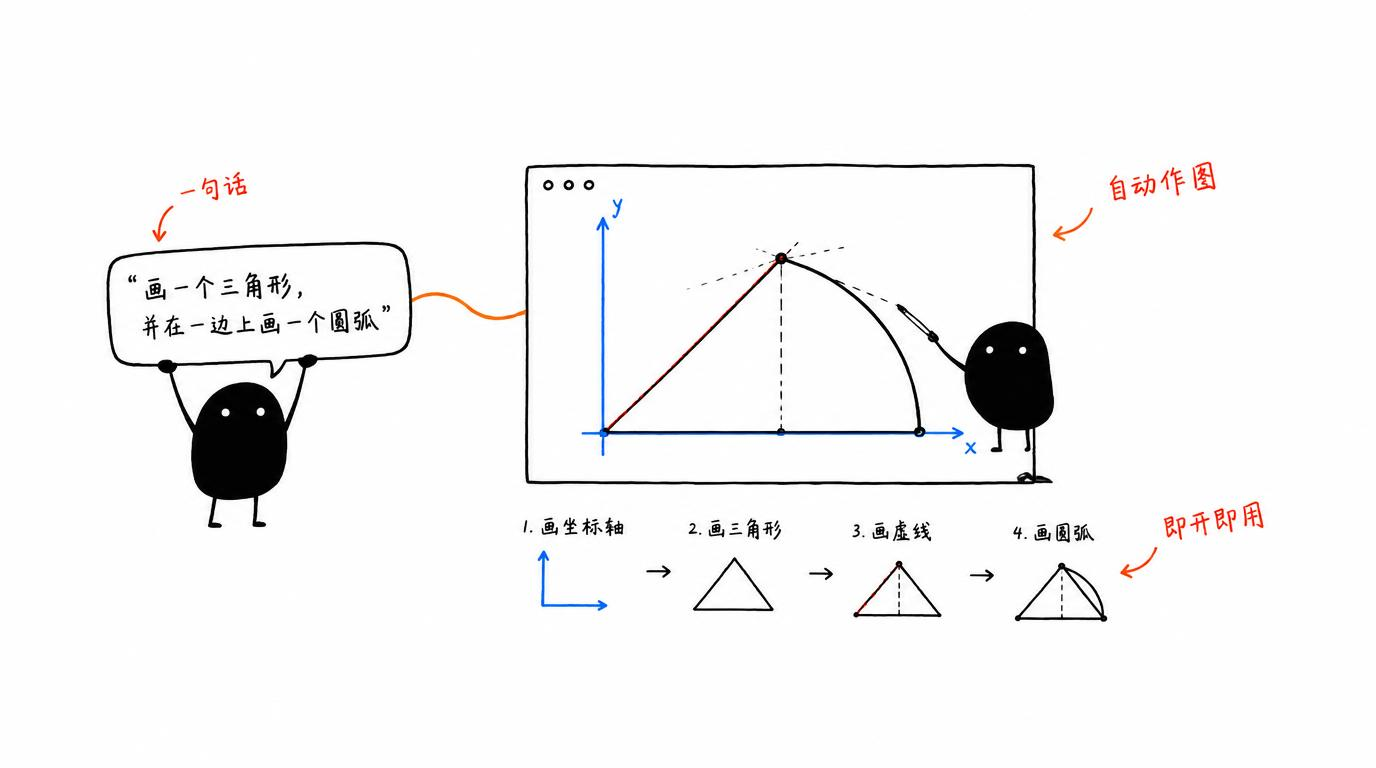 配图：聊天框里一句话搞定数学几何画图