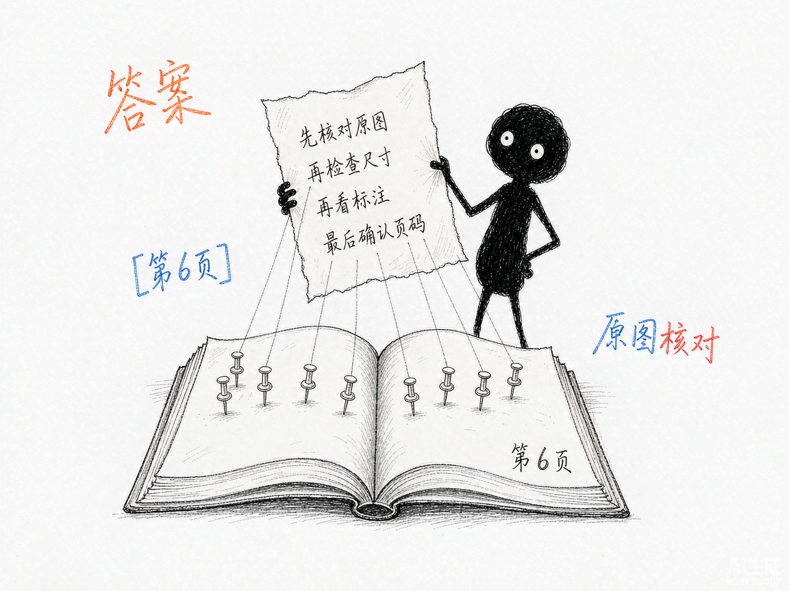 配图：答案带页码，原图直接摊开给你核对