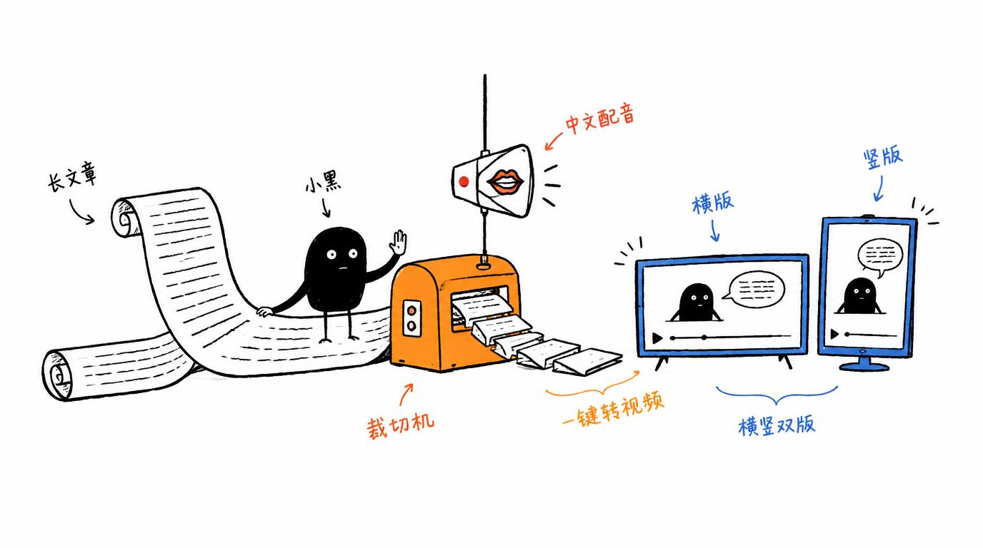 配图：丢一篇文章，AI 一键出中文短视频