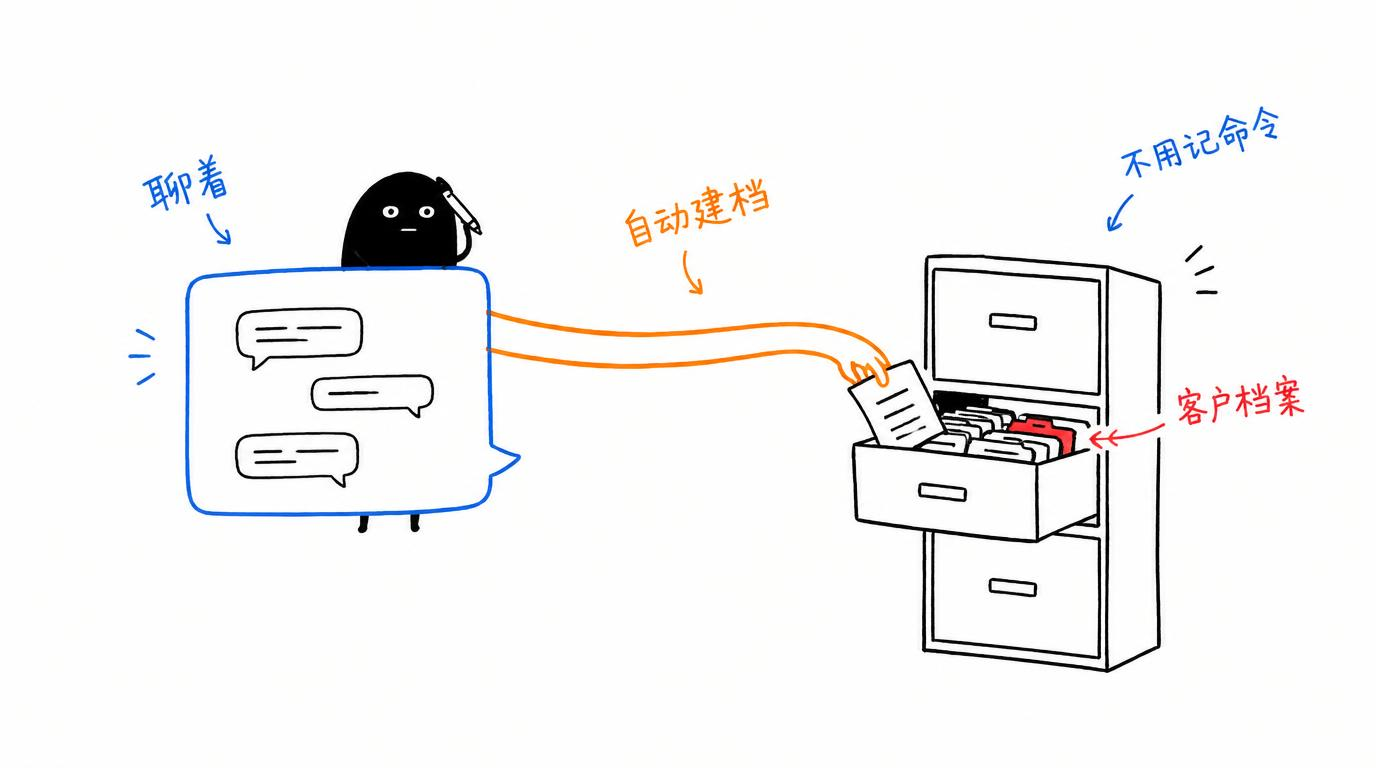配图：聊天即 CRM，边对话边管客户