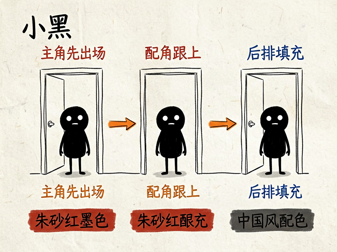配图:错峰出场,中国风配色有主次