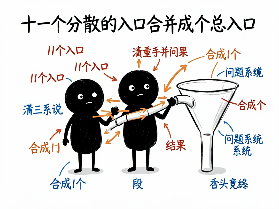 配图：十一个入口合成一个